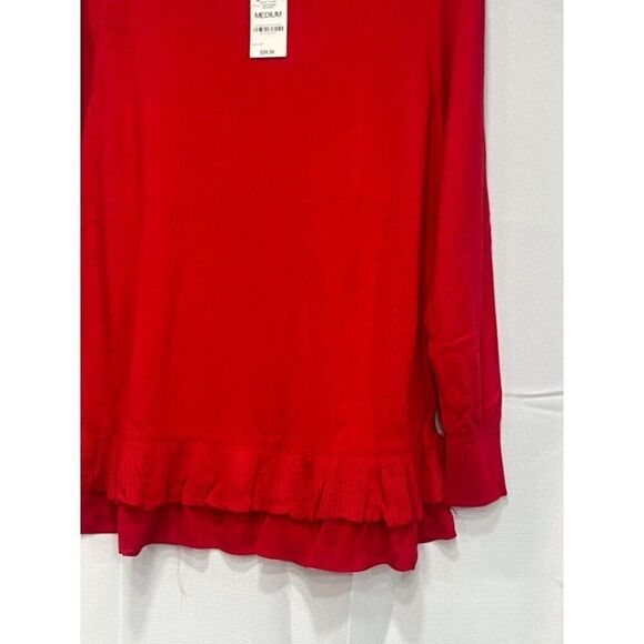 Style & Co Chiffon-Hem Tunic Sweater, Infrared Sz. M - Picture 4 of 9